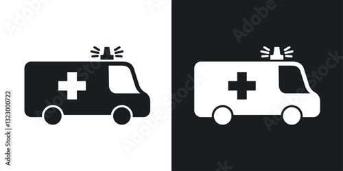 Ambulance icons pack in solid style