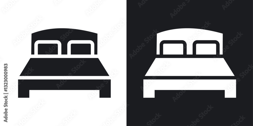 Bed icons pack in solid style Bed icons pack in solid style