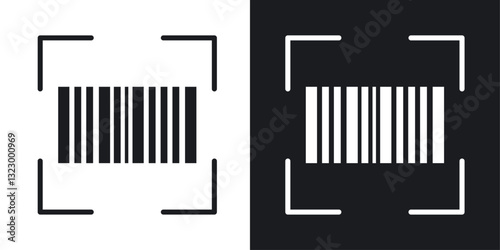 Barcode read icons pack in solid style