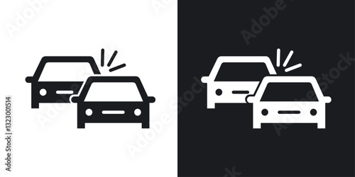 Car crash icons pack in solid style