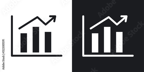 Chart histogram icons pack in solid style