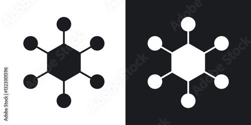 Chart connected icons pack in solid style