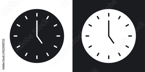 Clock-five icons pack in solid style