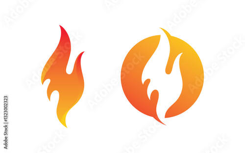 Flames icon Logo illustration vector design template v.2