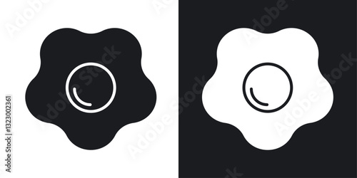 Egg fried icons pack in solid style