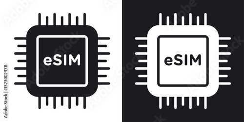ESIM icons pack in solid style