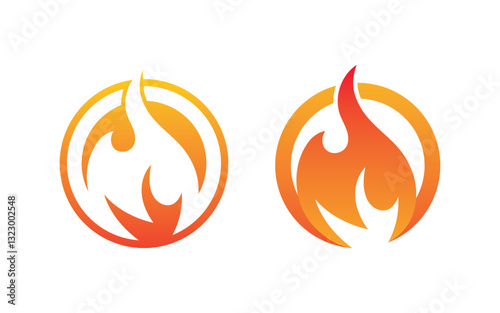 Flames icon Logo illustration vector design template v.9