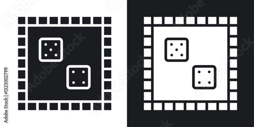 Game board icons pack in solid style