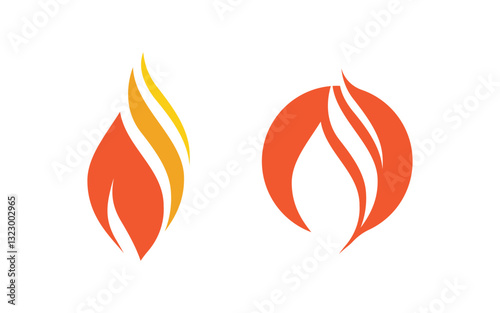 Flames icon Logo illustration vector design template v.24