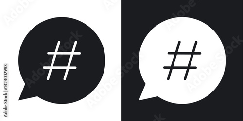 Hashtag icons pack in solid style