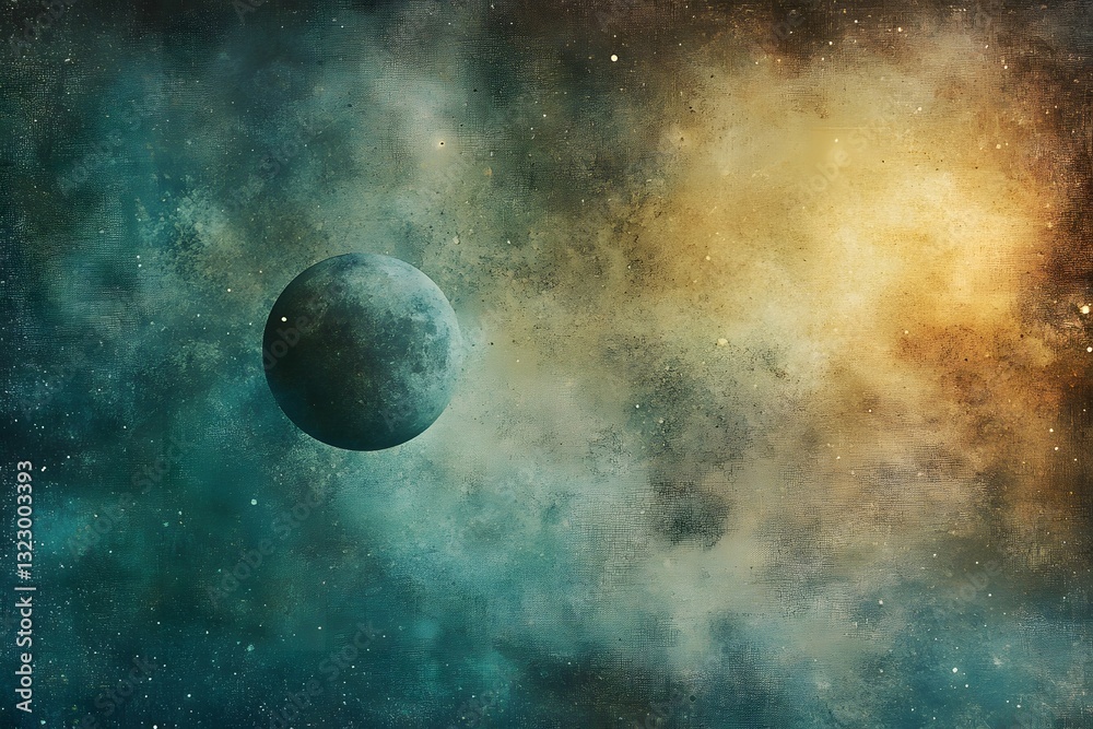 Obraz premium Ethereal Celestial Texture Art Symbolizing Financial Warning and Shares