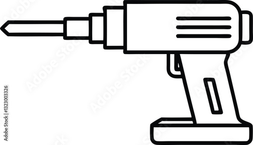 electric drill machine line art silhouette vector