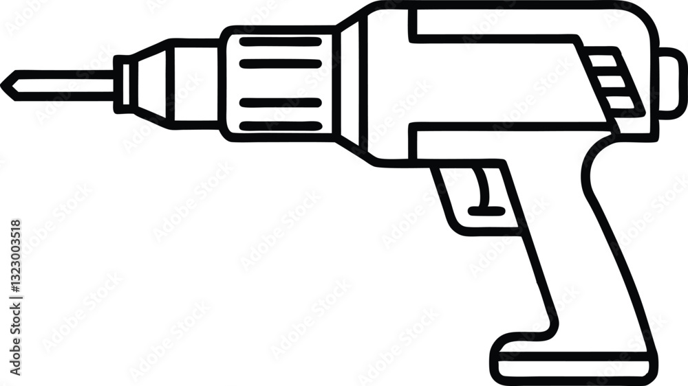 electric drill machine line art silhouette vector electric drill machine line art silhouette vector
