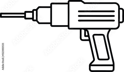electric drill machine line art silhouette vector