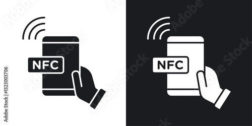 NFC communication icons pack in solid style