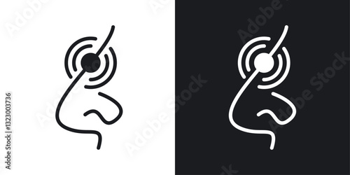 Nose pain icons pack in solid style