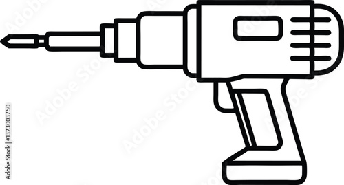 electric drill machine line art silhouette vector