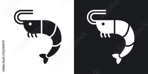 Shrimp icons pack in solid style