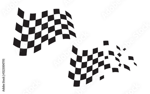 Race flag checkered Logo design illustration vector v.1