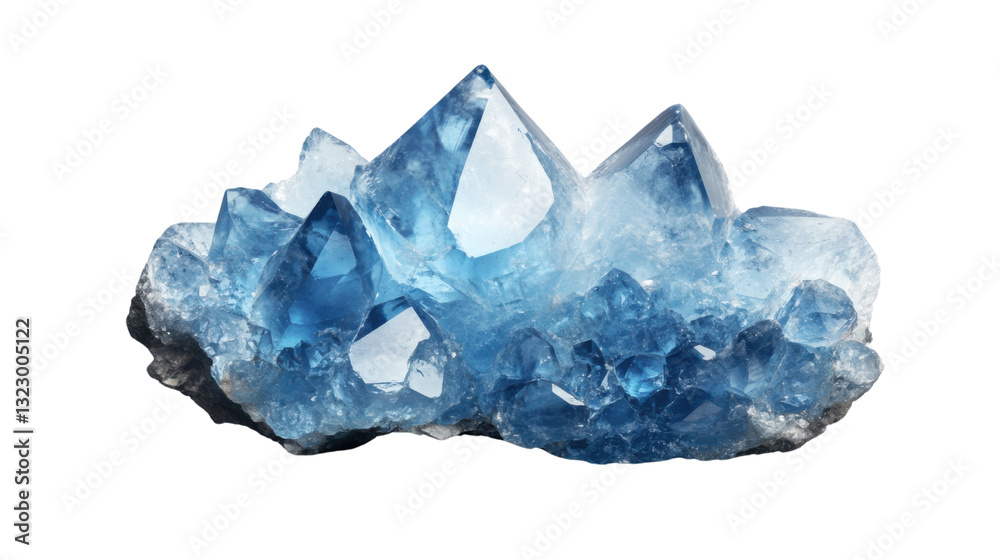 Fototapeta premium blue crystal mineral stone isolated on white background 