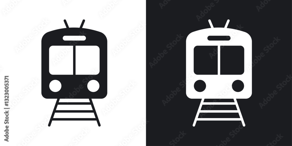 Train icons pack in solid style Train icons pack in solid style