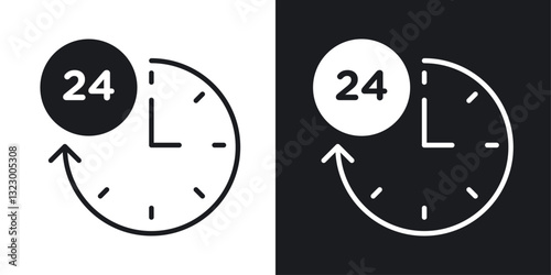 Time twenty four icons pack in solid style