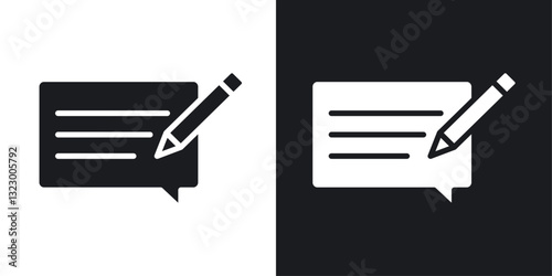 Write comment icons pack in solid style