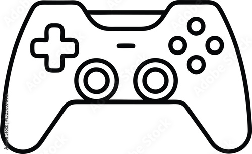 Video game controller line art vector, Gamepad vector icon illustration