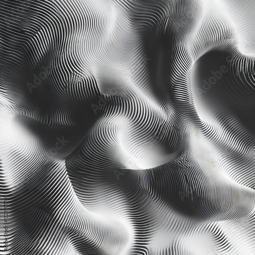 Wallpaper Mural Abstract Black and White Wavy Lines Pattern Torontodigital.ca