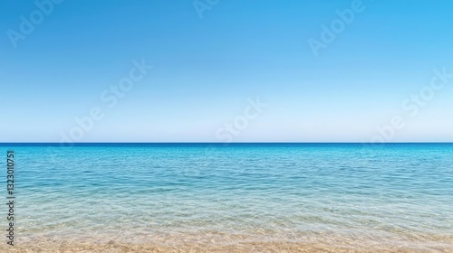 Seascape abstract background concept. A tranquil seascape capturing calm waters under a clear blue sky, perfect for relaxation.