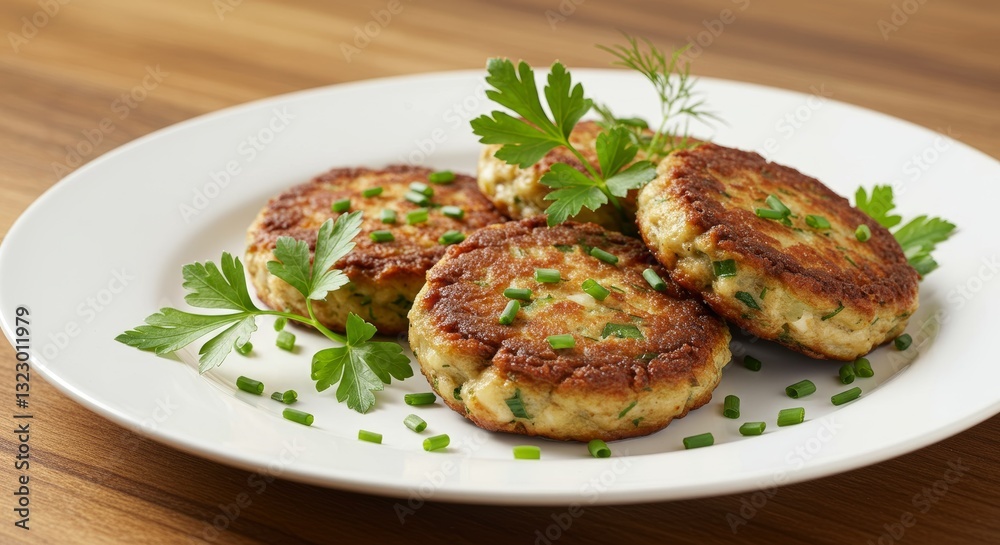 Savory Crab Cakes: A mouthwatering plate of golden-brown crab cakes, artfully arranged and garnished with fresh herbs, offering a delightful culinary experience. Savory Crab Cakes: A mouthwatering plate of golden-brown crab cakes, artfully arranged and garnished with fresh herbs, offering a delightful culinary experience.