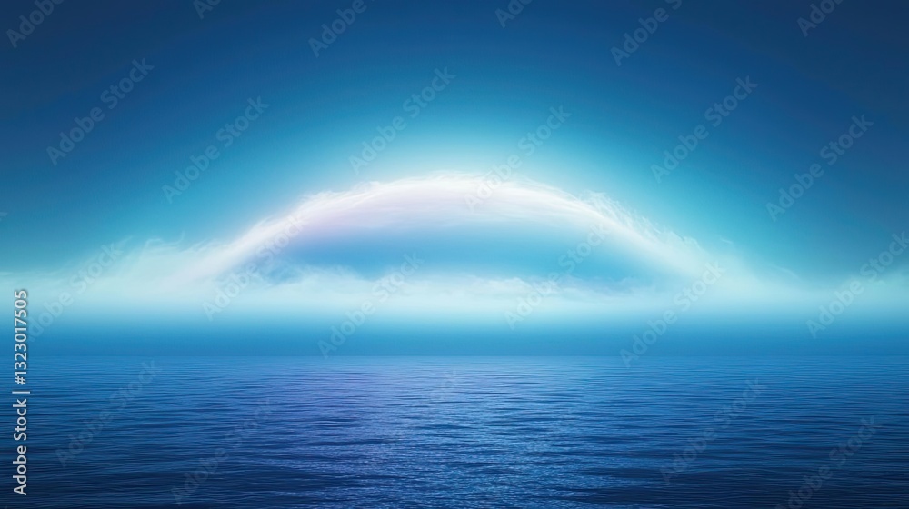 Seascape abstract background concept. A serene blue landscape featuring a luminous horizon over calm ocean waters. Seascape abstract background concept. A serene blue landscape featuring a luminous horizon over calm ocean waters.