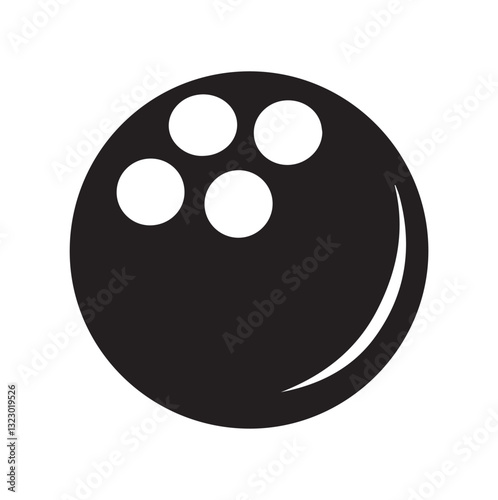 Bowling Ball Silhouette – Sports Icon for Bowling Enthusiasts