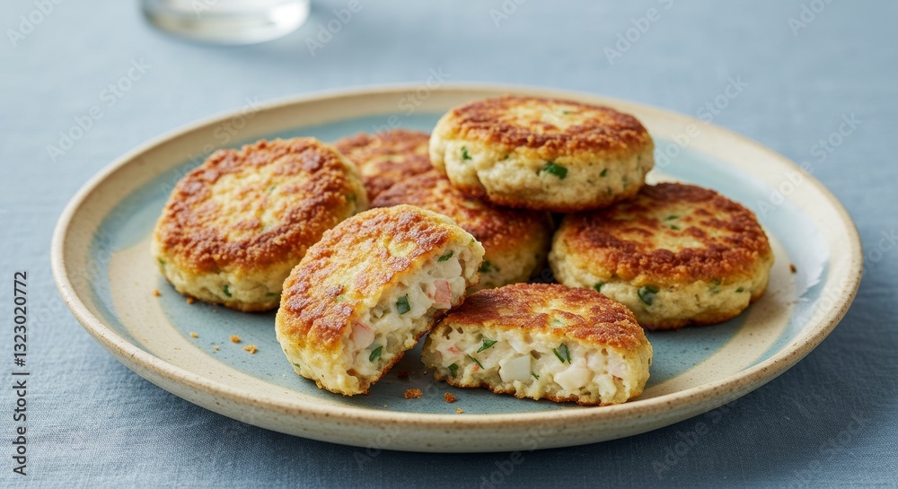 Crispy Delights: A tantalizing image of a plate filled with golden-brown, perfectly cooked potato cakes. The close-up shot highlights the textures and flavors of this classic comfort food. Crispy Delights: A tantalizing image of a plate filled with golden-brown, perfectly cooked potato cakes. The close-up shot highlights the textures and flavors of this classic comfort food.