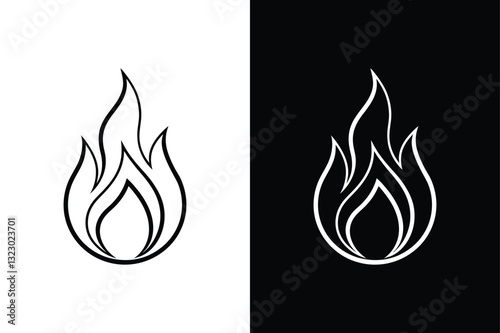 Bonfire & Fire line Icon. Vector Pack for Digital Design