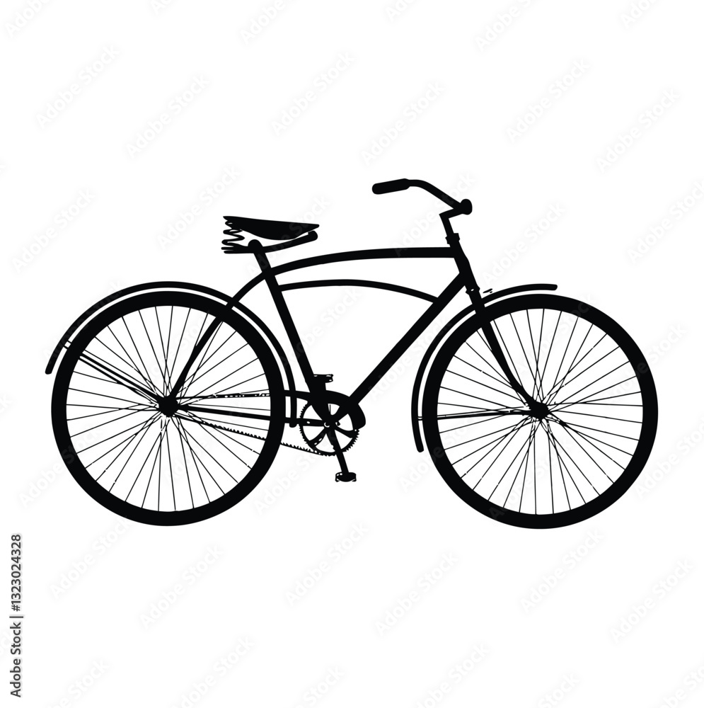 Fototapeta premium Vintage Bicycle Silhouette for Retro and Transportation-Themed Designs