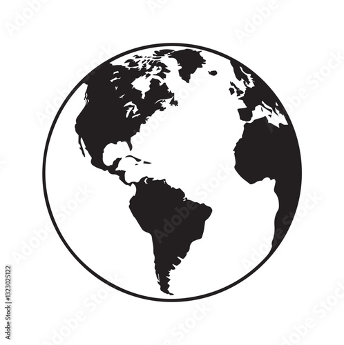 Minimalist Globe Illustration for Global and Environmental-Themed Designs