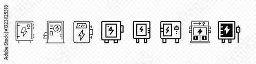 Electrical Panel with Lightning Bolt Icon, Representing Electrical Work and Power Systems