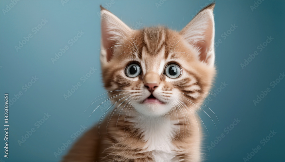 Little Kitten Cute cat on pastel background Animal portrait Little Kitten Cute cat on pastel background Animal portrait