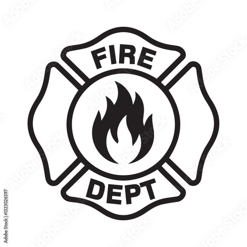 Fire Department Emblem for Emergency Services and Rescue Designs