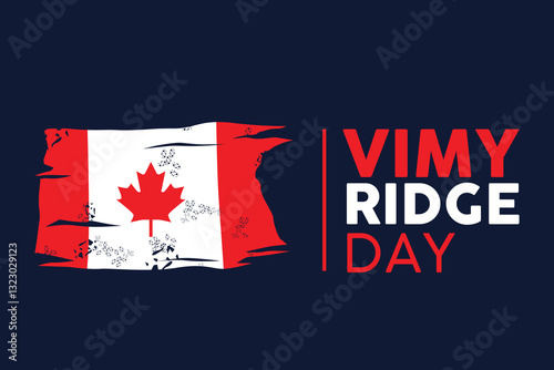 Vimy Ridge National Remembrance Day greetings in Canada vector