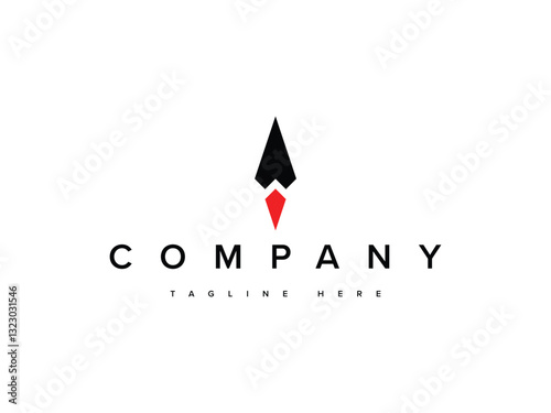 abstract modern minimal rocket spaceship logo design