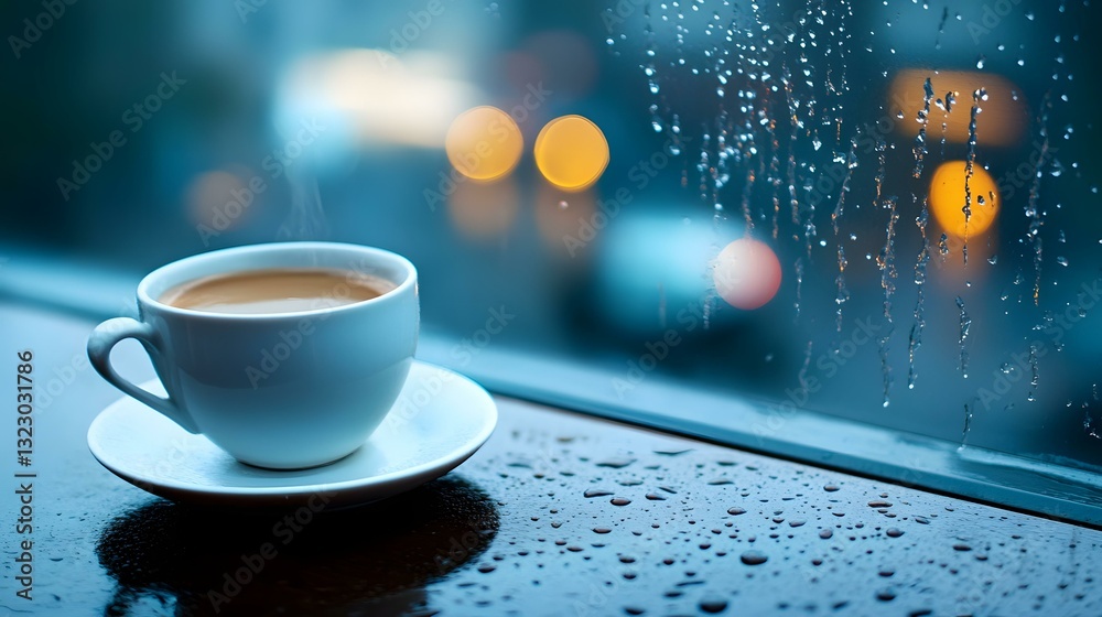 Fototapeta premium Cozy Coffee Rainy Day