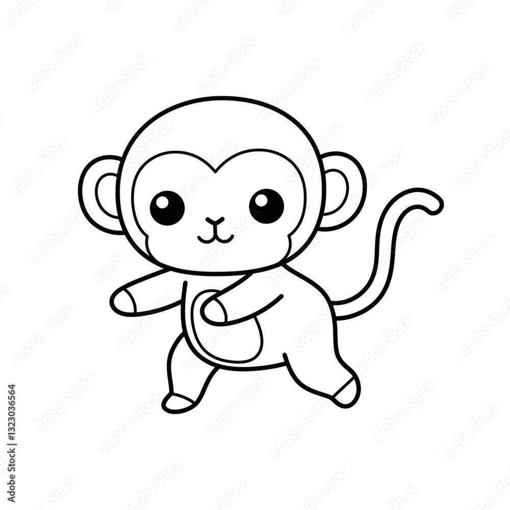 Fototapeta premium coloring page for a simple Monkey