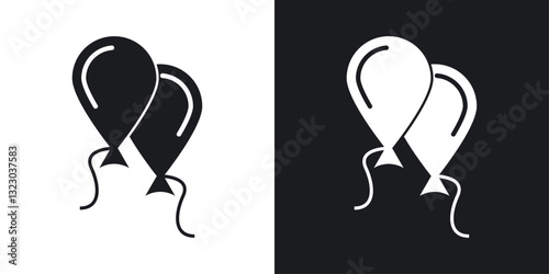 Balloons icons set in flat filled style.