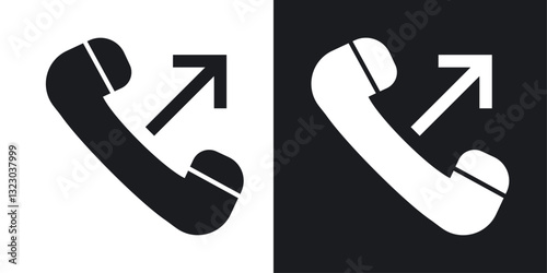 Call outgoing icons set in flat filled style.