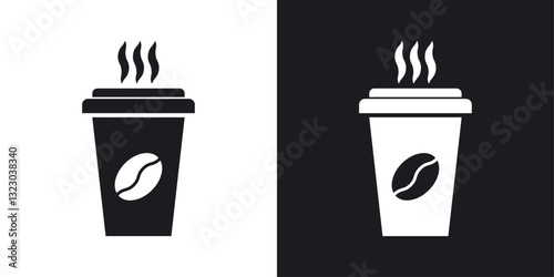 Coffee icons set in flat filled style.