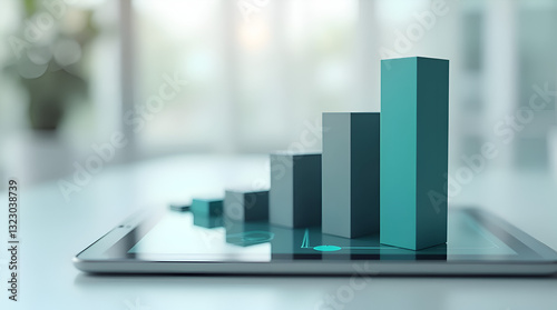 Digital Growth Chart on Tablet — Data Analytics and Business Visualization