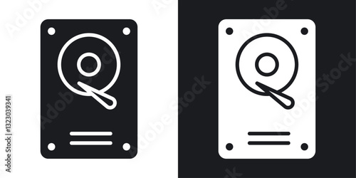 Hard Disk icons set in flat filled style.