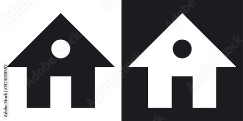 Home icons set in flat filled style.